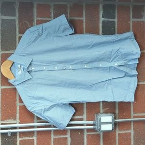 Diesel Patterned Baby Blue Button Up Dress T-shirt Great Condition XL Slim Fit